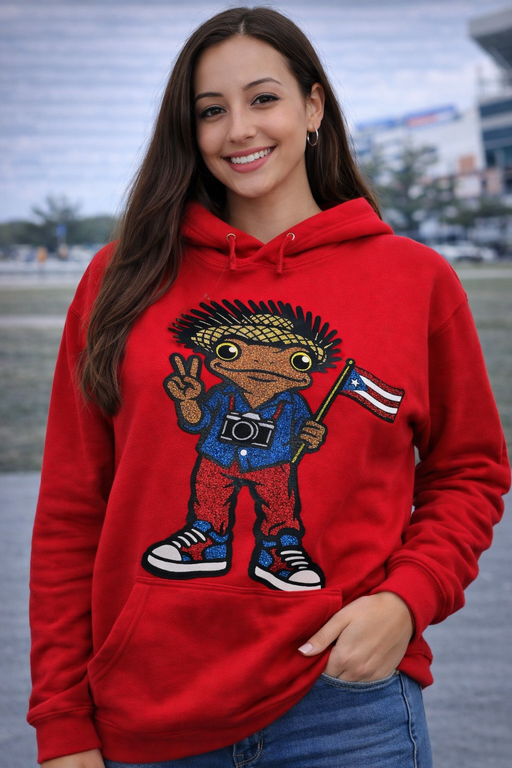 Patriotic Peace Frog (Graphic Hoodie)