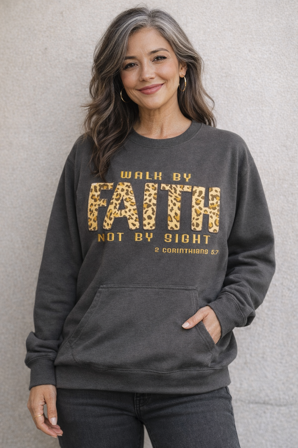 Walk by Faith Leopard (Crewneck)