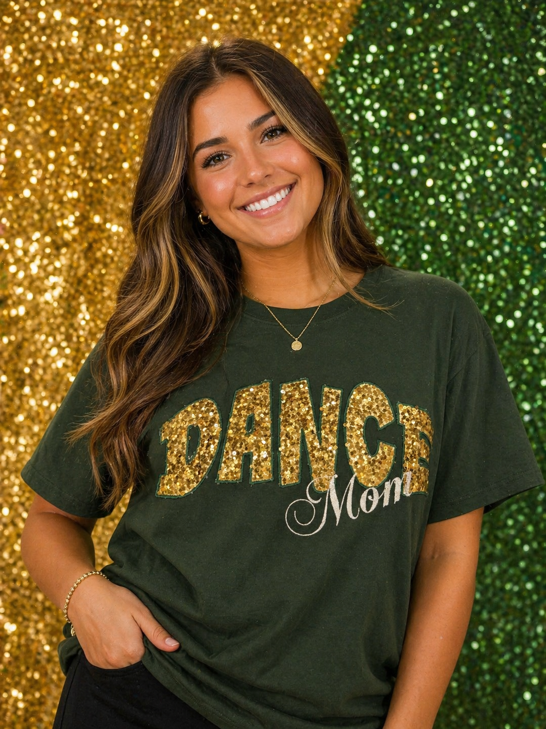 Dance Mom embroidered sequin T-Shirt
