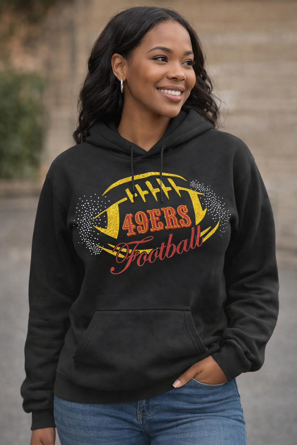 Football Fan Wear (Rhinestone Hoodie)